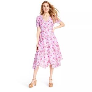 LoveShackFancy x Target Audrey Handkerchief Pink Floral Cottagecore Dress Size 0